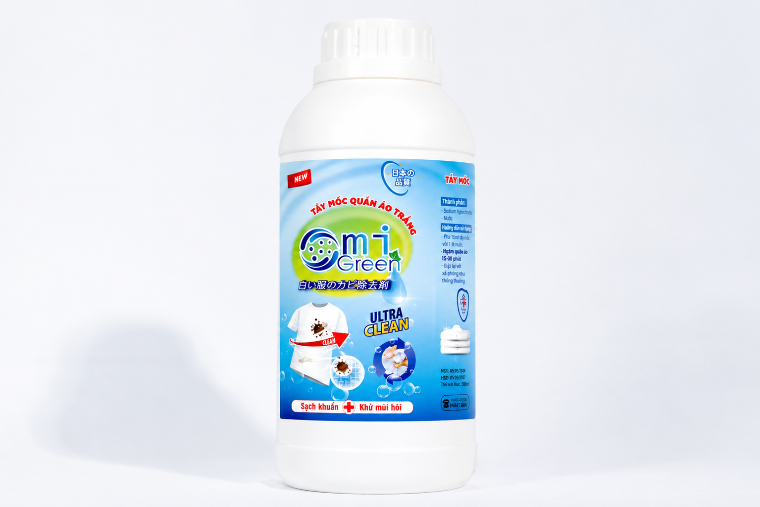 Tẩy mốc quần áo trắng Omigreen