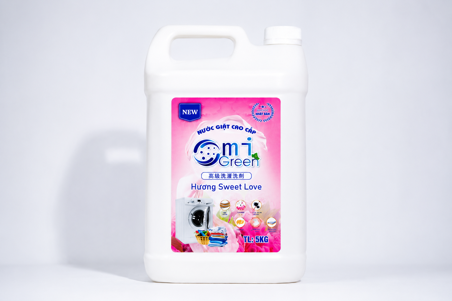 Nước giặt cao cấp Omigreen hương Sweet love 5L