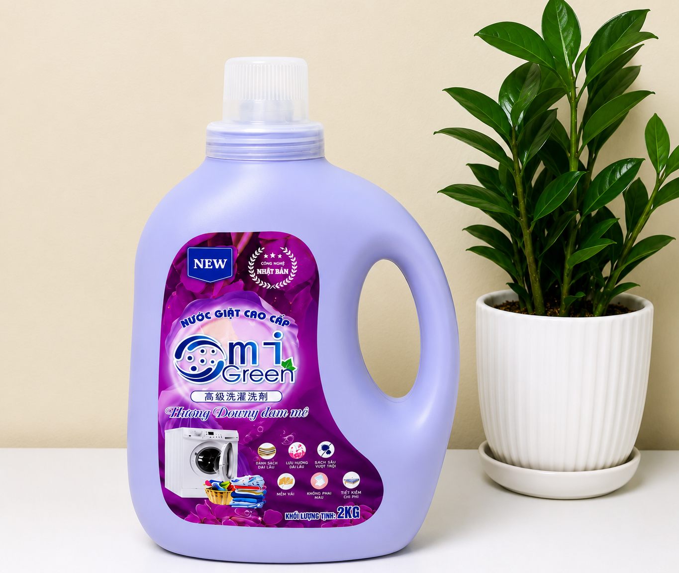 Nước giặt Omigreen hương Downly đam mê can 2L