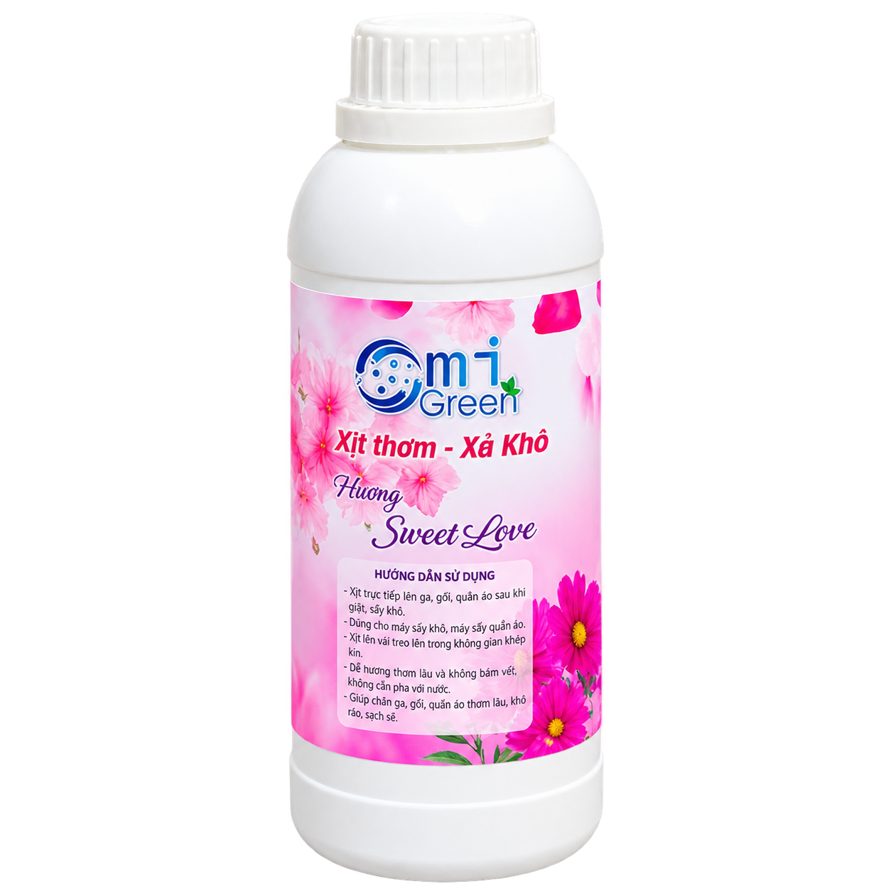 Tinh dầu xịt thơm Omigreen hương Sweet love chai 500ml