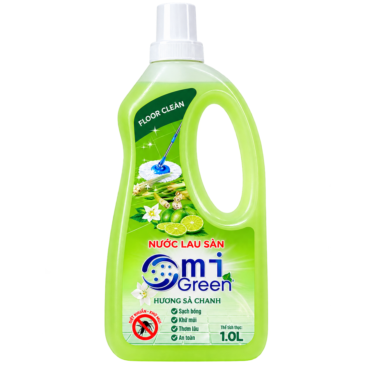 Lau sàn chanh xả chai 1L
