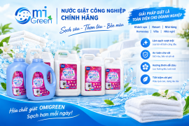 NƯỚC GIẶT OMIGREEN CHO TIỆM GIẶT LÀ – GIẢI PHÁP GIẶT SẠCH, THƠM LÂU