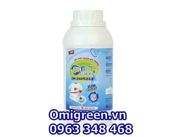 hình ảnh chai tẩy mốc quần áo trắng Omigreen