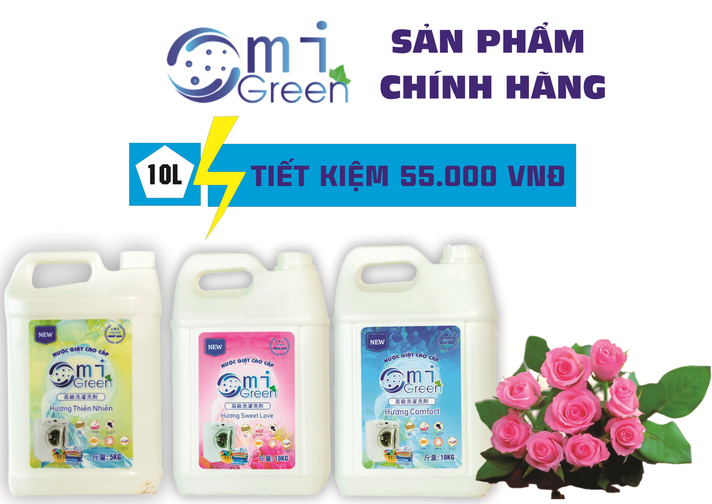 Các mùi hương của nước giặt Omigreen