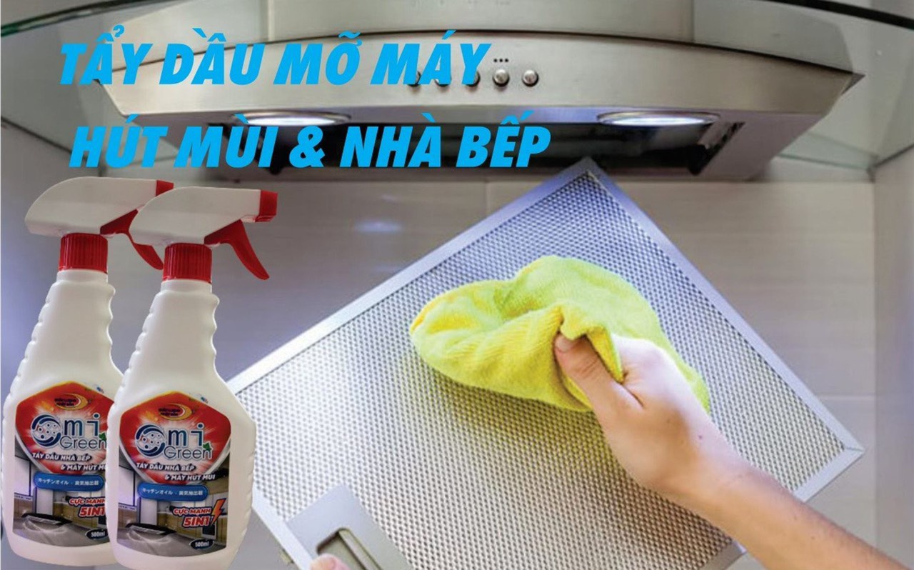 Tẩy dầu mỡ nhà bếp và máy hút mùi 